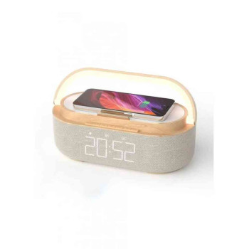 LAMPA MOYE AURORA PLUS RADIO, LAMP WITH CLOCK AND WI-FI CHARGER 
