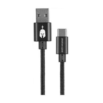 SPARTAN GEAR DOUBLE SIDED CHARGING CABLE - TYPE C - BLACK 