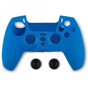 SPARTAN GEAR CONTROLLER SILICON SKIN COVER & THUMB GRIPS - BLUE PLAYSTATION 5