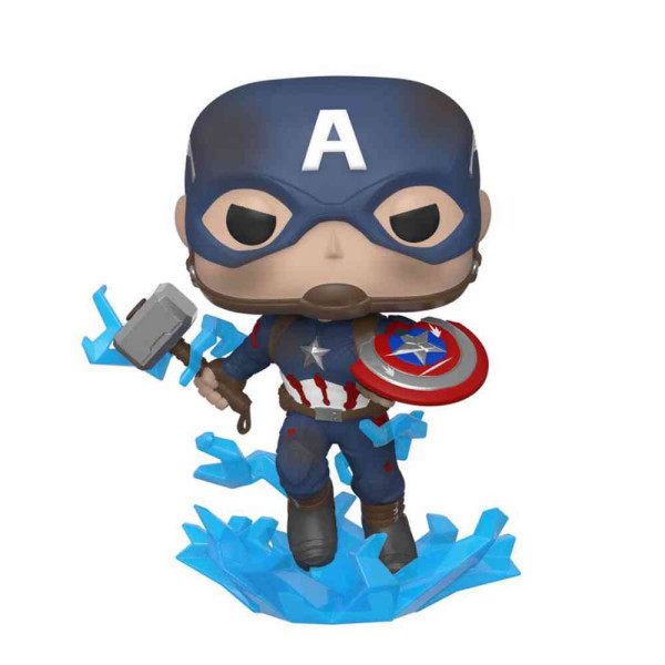 BOBBLE FIGURE MARVEL AVENGERS ENDGAME POP! - CAPTAIN AMERICA WITH BROKEN SHIELD 
