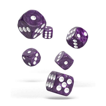 KOCKICE OAKIE DOAKIE DICE D6 16 MM MARBLE - PURPLE (12) 