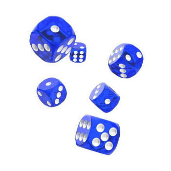 KOCKICE OAKIE DOAKIE DICE D6 16 MM TRANSLUCENT - BLUE (12) 