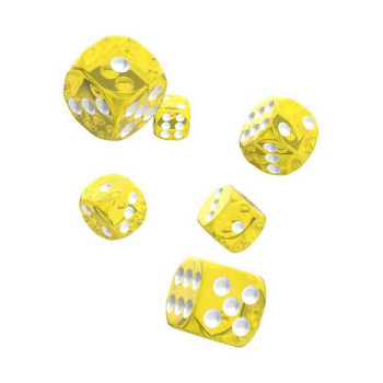 KOCKICE OAKIE DOAKIE DICE D6 16 MM TRANSLUCENT - YELLOW (12) 