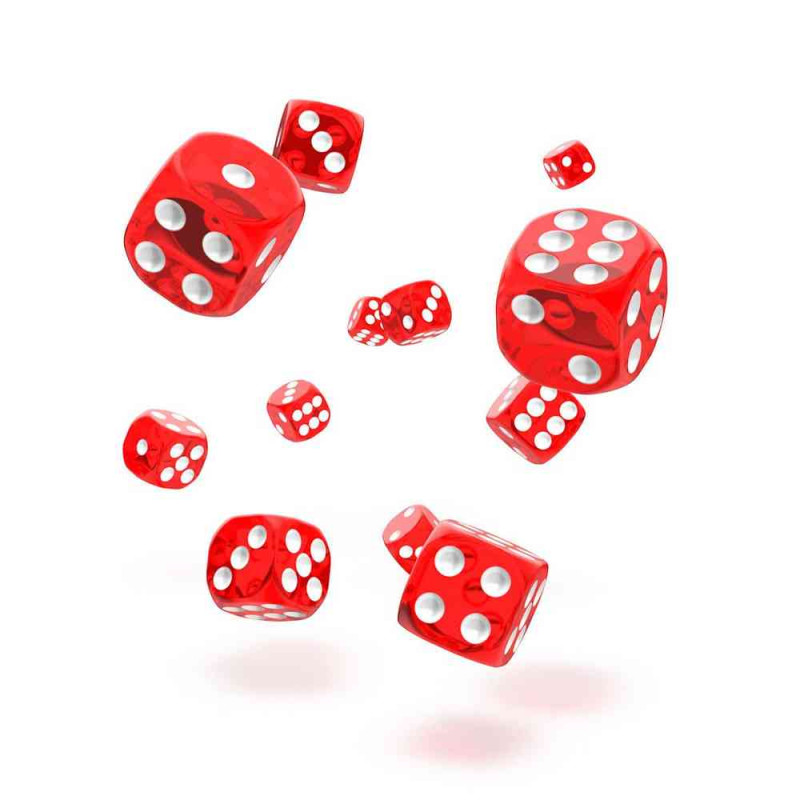 KOCKICE OAKIE DOAKIE DICE D6 12 MM TRANSLUCENT - RED (36) 