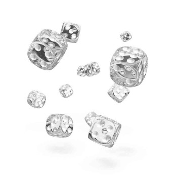 KOCKICE OAKIE DOAKIE DICE D6 12 MM TRANSLUCENT - CLEAR (36) 