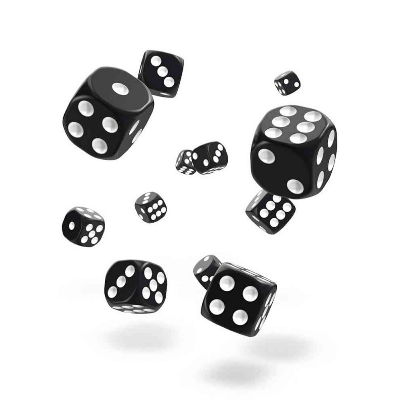 KOCKICE OAKIE DOAKIE DICE D6 DICE 12 MM SOLID - BLACK (36) 