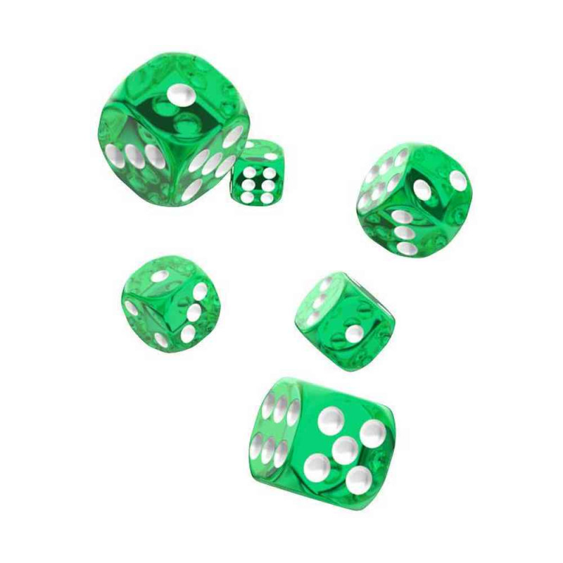 KOCKICE OAKIE DOAKIE DICE D6 16 MM TRANSLUCENT - GREEN (12)