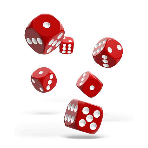 KOCKICE OAKIE DOAKIE DICE D6 16 MM SOLID - RED (12) 