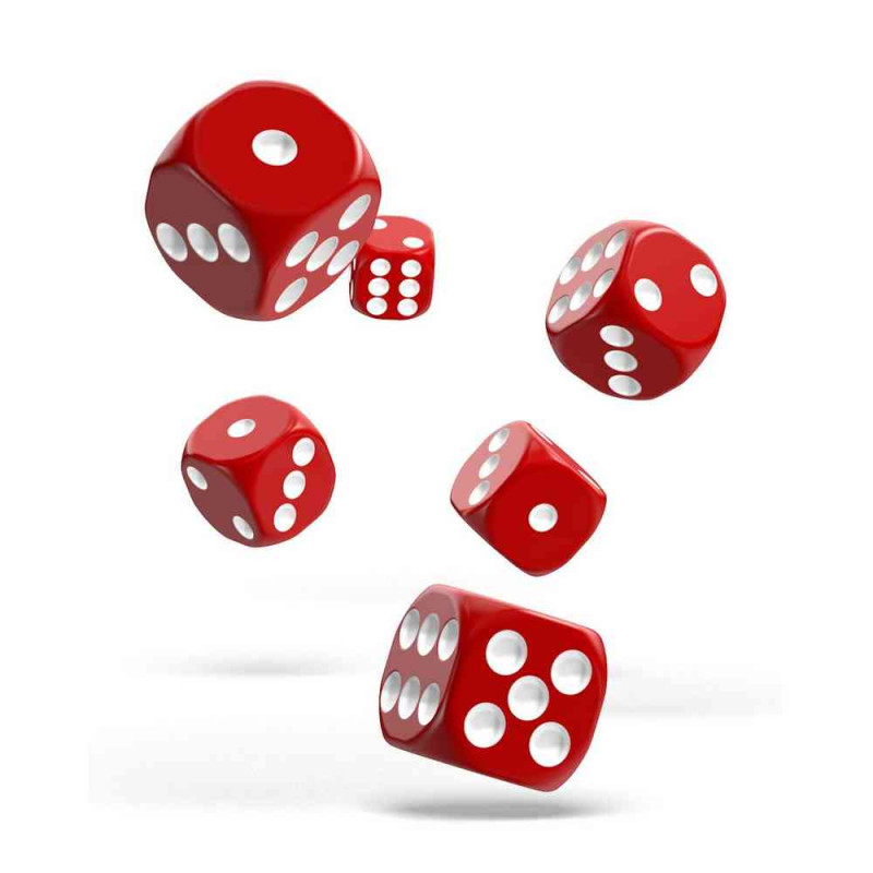 KOCKICE OAKIE DOAKIE DICE D6 16 MM SOLID - RED (12)