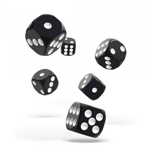KOCKICE OAKIE DOAKIE DICE D6 16 MM SOLID - BLACK (12) 