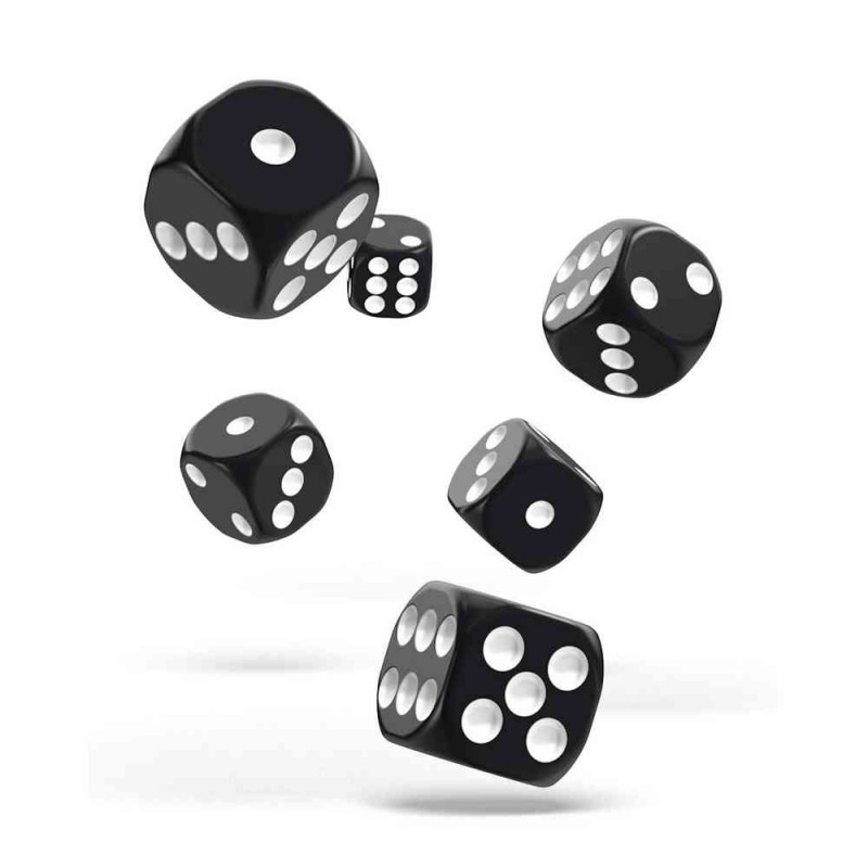 KOCKICE OAKIE DOAKIE DICE D6 16 MM SOLID - BLACK (12)