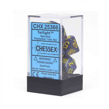 KOCKICE CHESSEX - POLYHEDRAL - SPECKLED - TWILIGHT (7) 
