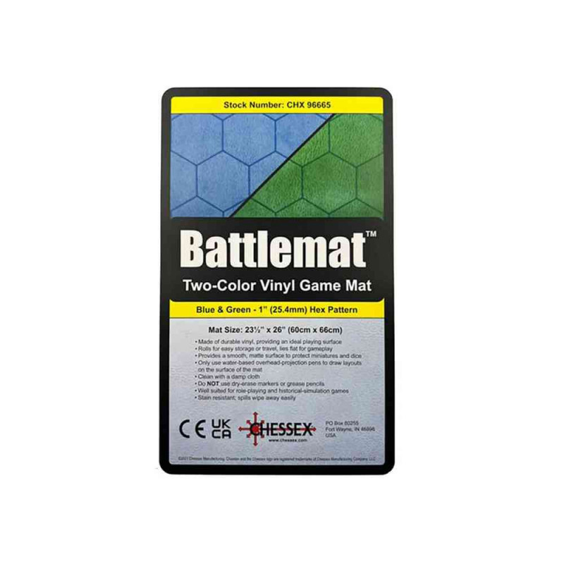 PODLOGA CHESSEX - REVERSIBLE BATTLEMAT - BLUE-GREEN HEXES 