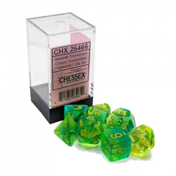 KOCKICE CHESSEX - GEMINI - TRANSLUCENT - GREEN-TEA & YELLOW (7) 