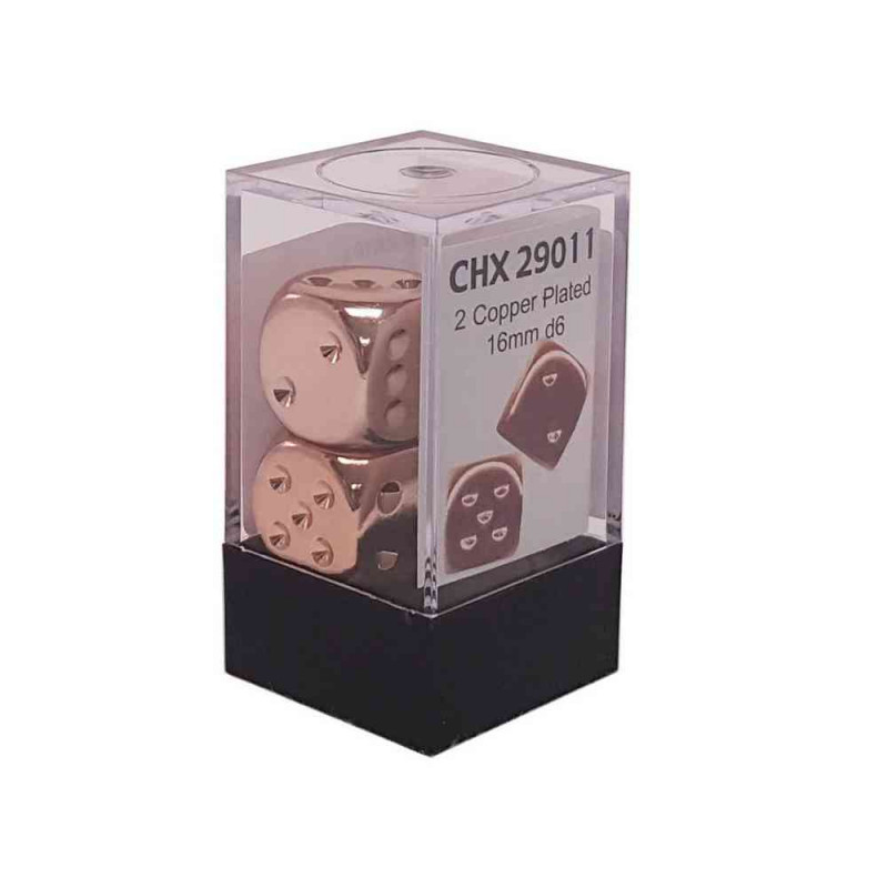 KOCKICE CHESSEX - COPPER METALLIC DICE PAIR D6 16MM 