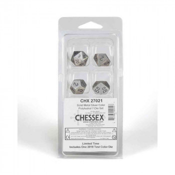 KOCKICE CHESSEX - POLYHEDRAL - SOLID DARK METAL (7) 