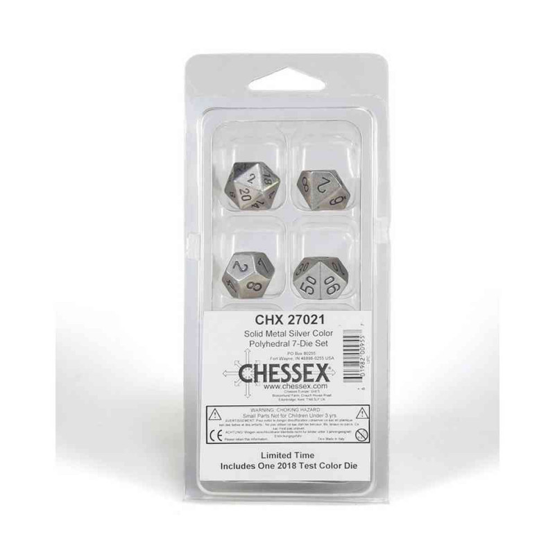 KOCKICE CHESSEX - POLYHEDRAL - SOLID DARK METAL (7) 