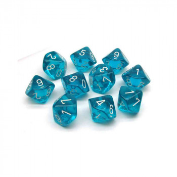 KOCKICE CHESSEX - TRANSLUCENT - TEAL & WHITE (10) 