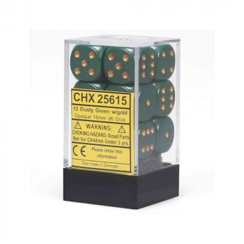 KOCKICE CHESSEX - OPAQUE - DUSTY GREEN & COPPER (7) 16MM 