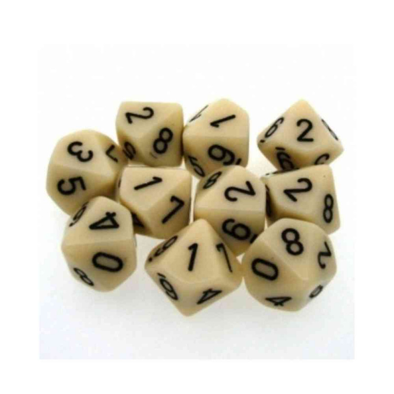 KOCKICE CHESSEX - OPAQUE - IVORY & BLACK - (10) 
