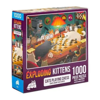 PUZZLE FOR ADULTS EXPLODINGS KITTENS - CATS PLAYING CHESS 