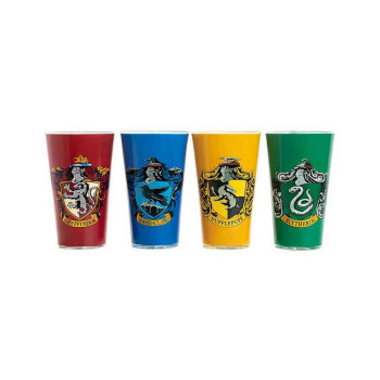 cASA PALADONE HARRY POTTER - SET OF 4 - HOGWARTS HOUSE CREST GLASSES 