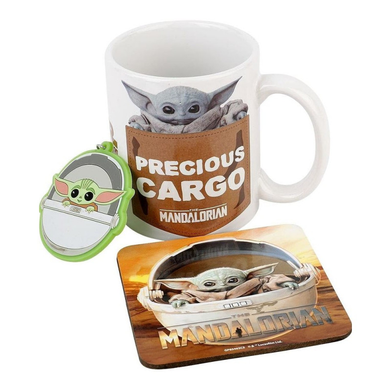 GIFT SET - STAR WARS THE MANDALORIAN - THE CHILD - ŠOLJA, PODMETAČ & PRIVEZAK 