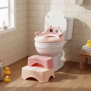 ADAPTER ZA WC ŠOLJU SA STEPENICAMA I PLATFORMOM ZA DECU ROZE ECOTOYS