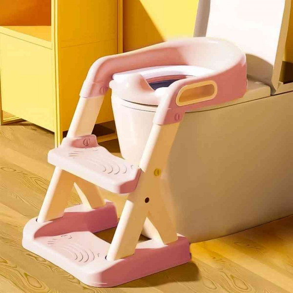 ADAPTER ZA WC ŠOLJU ZA DECU SA STEPENIKOM ECOTOYS PINK 