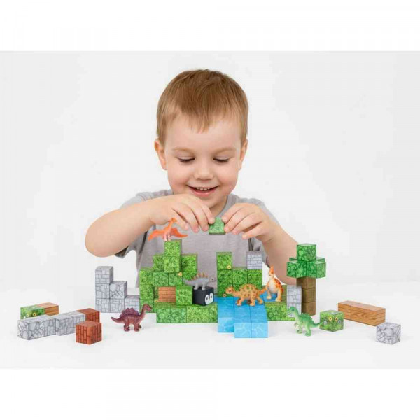SET MAGNETNIH KOCKI ZA DECU – 142 DELA  KOCKE I DINOSAURISI 