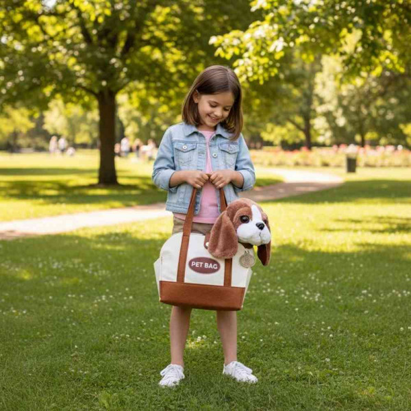 PLIŠANA IGRAČKA ZA DECU  ŠTENE BEOGLE  TORBA + ČETKA ZA NEGU 