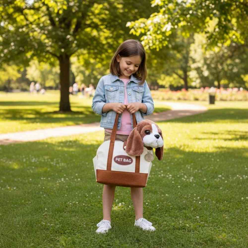 PLIŠANA IGRAČKA ZA DECU  ŠTENE BEOGLE  TORBA + ČETKA ZA NEGU 