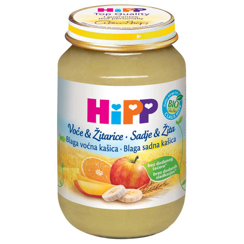 HIPP BLAGA VOCNA KASICA VOCE I INTEGRALNE ZITARICE 190G 
