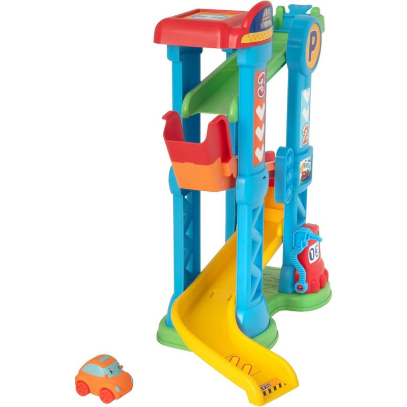 TINY TEAMSTERZ TUMBLING TOWER + 1 CAR SET 