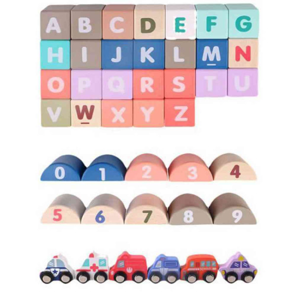 DRVENE EDUKATIVNE KOCKE CITY SA PODLOGOM 115 KOMADA 