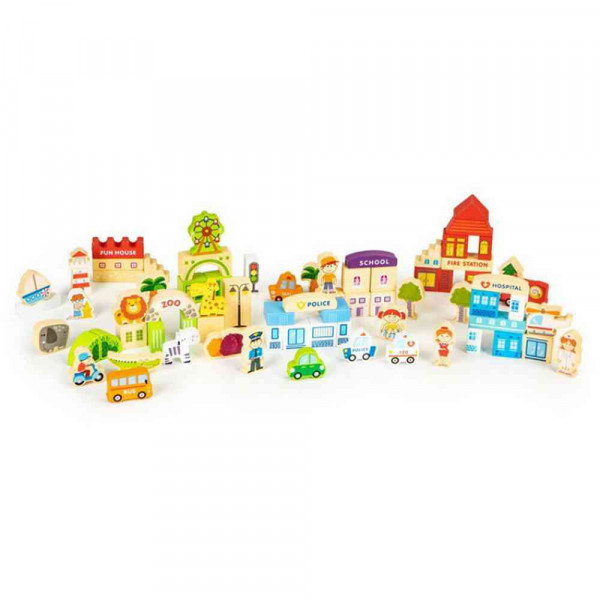 DRVENE EDUKATIVNE KOCKE CITY ZOO 120 KOMADA 