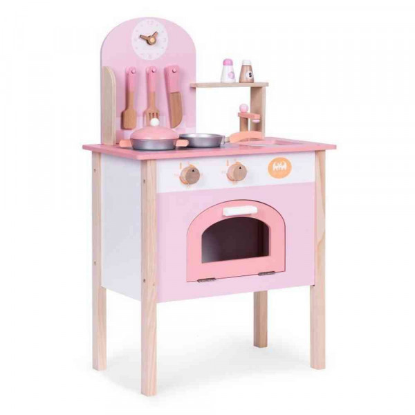 DEČIJA KUHINJA PINK SA 2 DODATAKA RERNOM SLAVINOM I SUDOPEROM ECOTOYS 