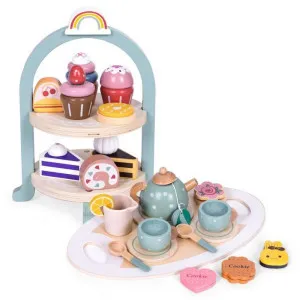 ECO TOYS SET ZA ČAJ I KAFU SA KOLAČIĆIMA I TACNOM SA POSLUŽIVANJE 