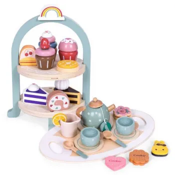 ECO TOYS SET ZA ČAJ I KAFU SA KOLAČIĆIMA I TACNOM SA POSLUŽIVANJE