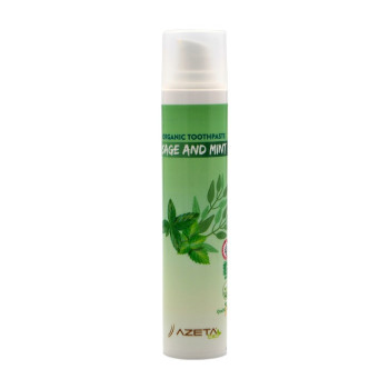 AZETA BIO ORGANSKA PASTA ZA ZUBE ZA ODRASLE – ŽALFIJA I MENTA, 50ML 