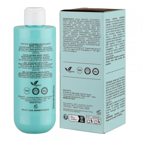BIOEARTH GEL ZA TUŠIRANJE SA PRIRODNIM SKRABOM - MINT/ČOKO 250ML 