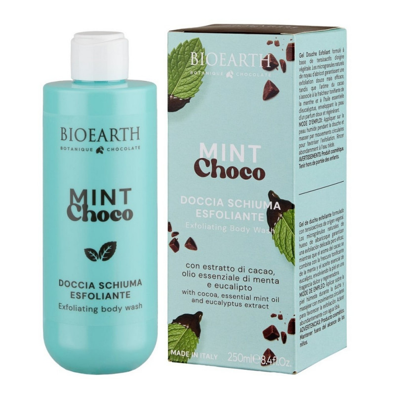 BIOEARTH GEL ZA TUŠIRANJE SA PRIRODNIM SKRABOM - MINT/ČOKO 250ML 