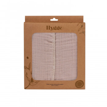 HYGGE PREKRIVAC OD MUSLINA, CETVOROSLOJAN, COOKIE BEIGE, 100X80CM 