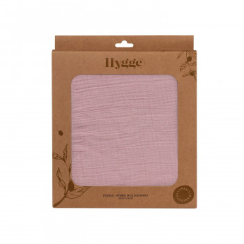 HYGGE PREKRIVAC OD MUSLINA, DVOSLOJAN, DUSTY ROSE, 100X80CM 