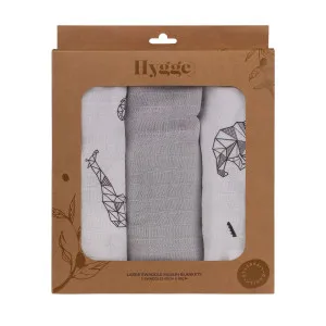 HYGGE TETRA PELENA OD MUSLINA MISTY GREY 3 KOM 80X80CM