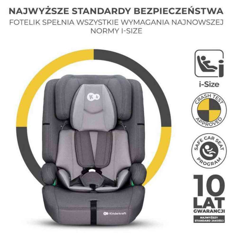 KINDERKRAFT AUTOSEDISTE SAFETY FIX2 I SIZE 76 150CM GREY 