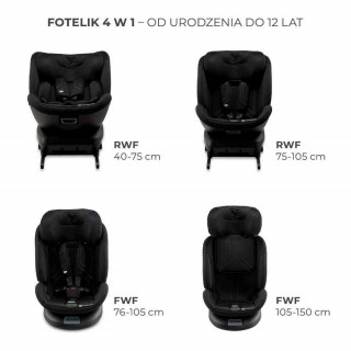 KINDERKRAFT AUTOSEDISTE XPEDITION3 I SIZE 40 150CM BLACK 