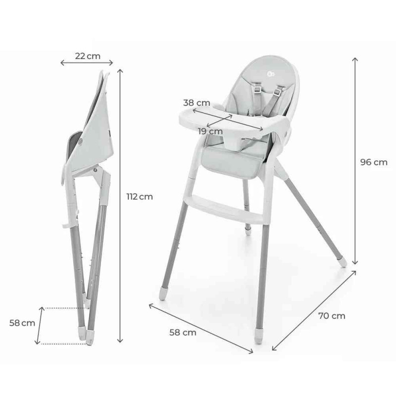 KINDERKRAFT STOLICA ZA HRANJENJE DINNLY LIGHT GREY 