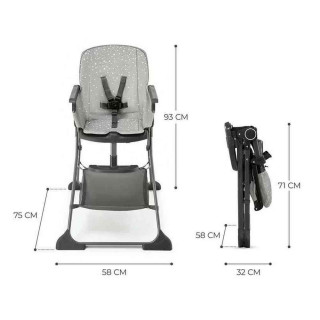 KINDERKRAFT STOLICA ZA HRANJENJE FOLDEE GREY 