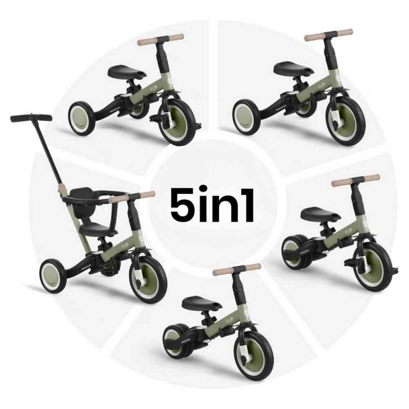 KIKKA BOO TRICIKL 5IN1 FLIP ARMY GREEN 